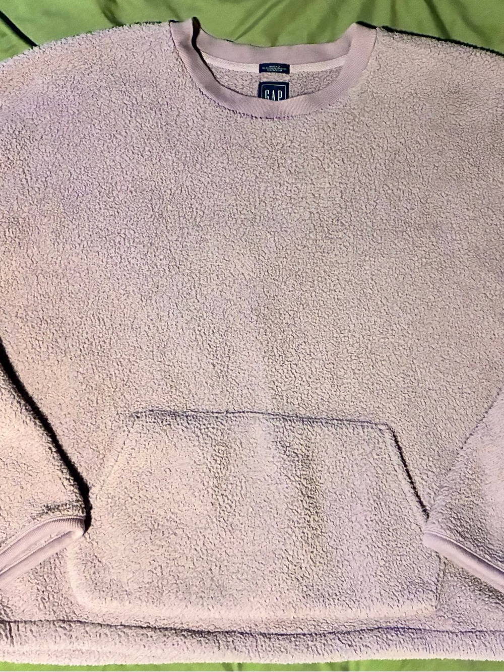 GAP Lavender Sherpa Crewneck Sweatshirt